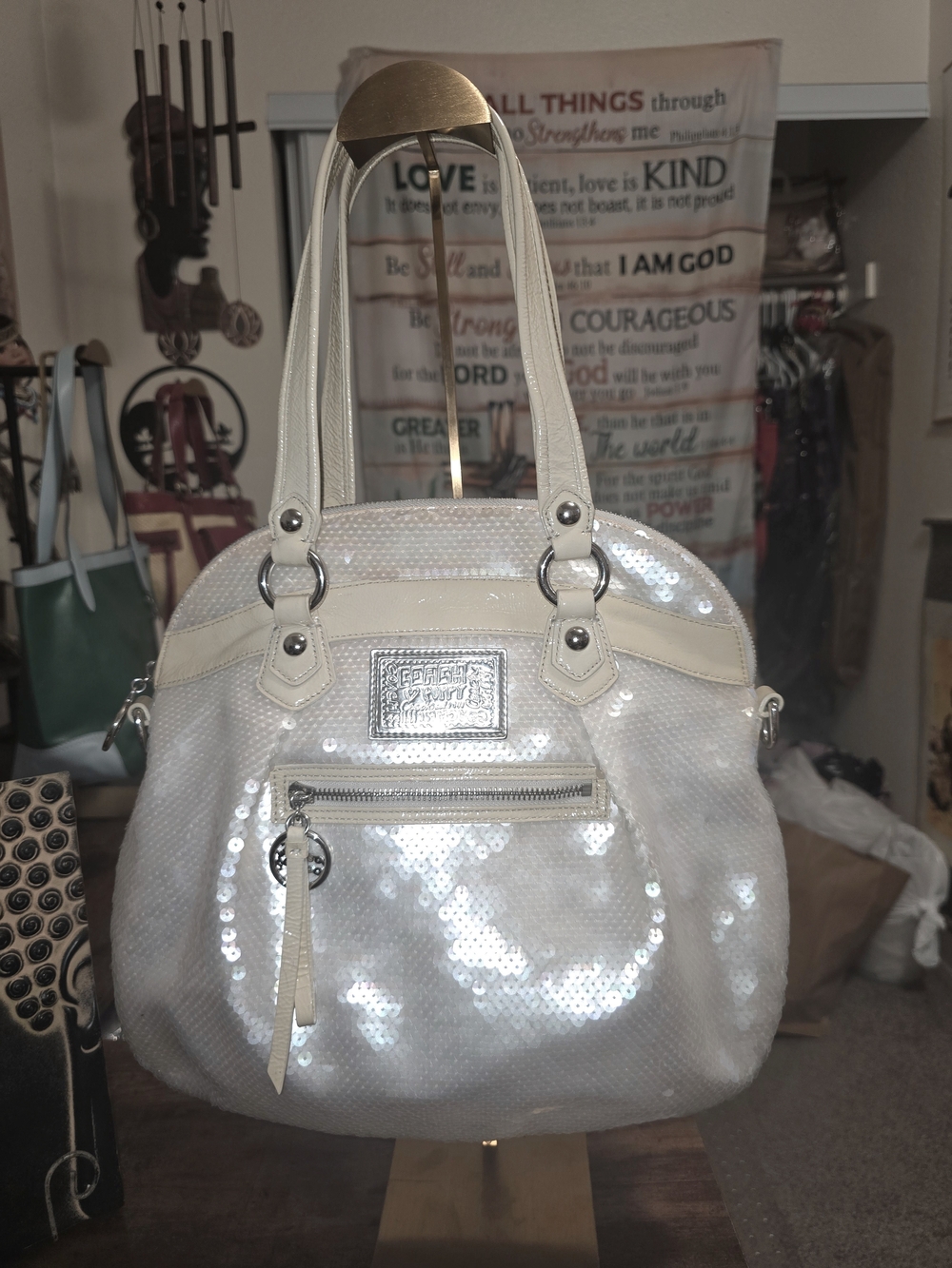 Coach Poppy Opal Sequin Spotlight Tote & Wristlet Combo